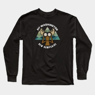 Mt Washington Moose Binoculars - Dark Shirts Long Sleeve T-Shirt